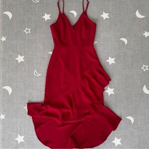 Dress the Population Burgundy (Dark Red) High Low midi cocktail party Dress, XXS